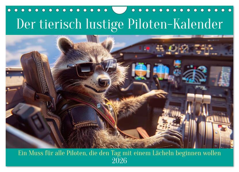 Der tierisch lustige Piloten-Kalender (Wandkalender 2026 DIN A4 quer) CALVENDO Monatskalender