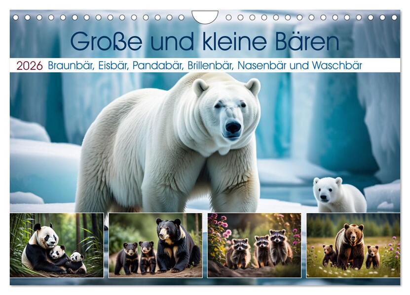 Große und kleine Bären (Wandkalender 2026 DIN A4 quer) CALVENDO Monatskalender