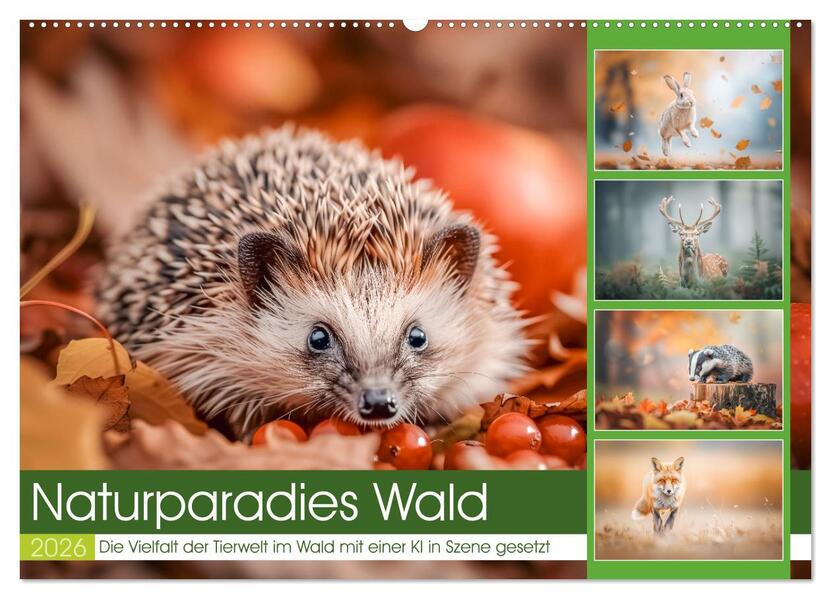Naturparadies Wald (Wandkalender 2026 DIN A2 quer) CALVENDO Monatskalender