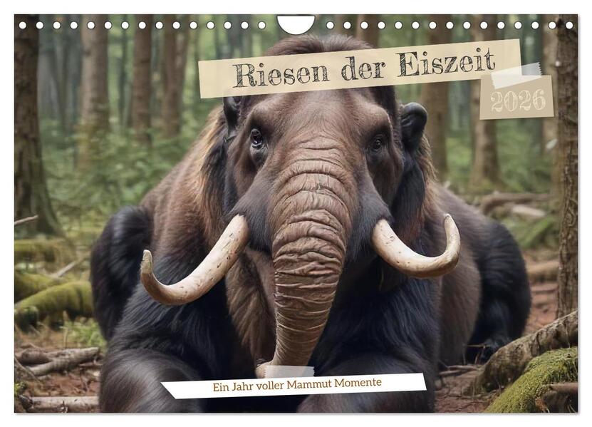 Riesen der Eiszeit - Ein Jahr voller Mammut Momente (Wandkalender 2026 DIN A4 quer) CALVENDO Monatskalender