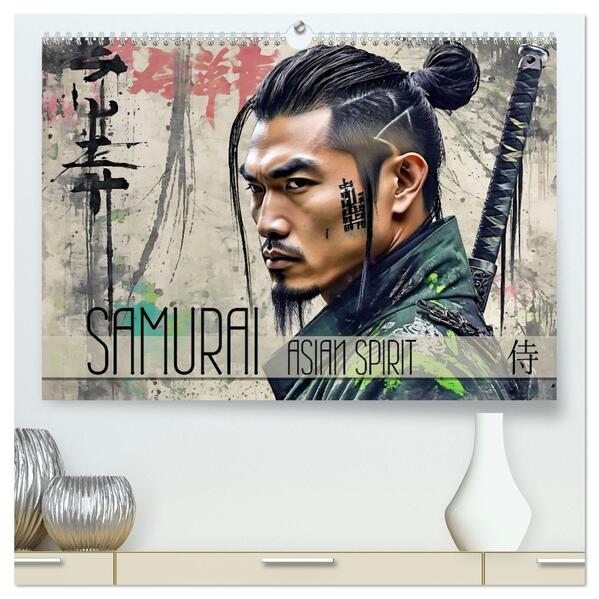 Samurai - Asian Spirit (hochwertiger Premium Wandkalender 2026 DIN A2 quer) Kunstdruck in Hochglanz