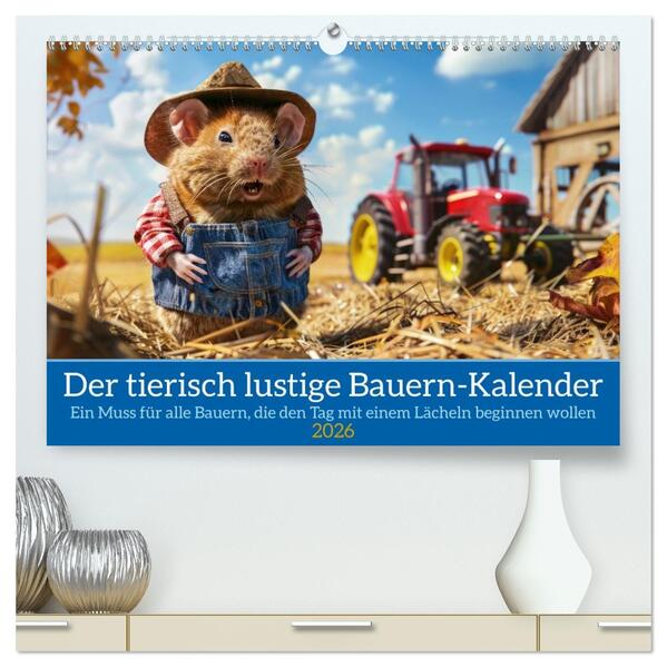 Der tierisch lustige Bauern-Kalender (hochwertiger Premium Wandkalender 2026 DIN A2 quer) Kunstdruck in Hochglanz