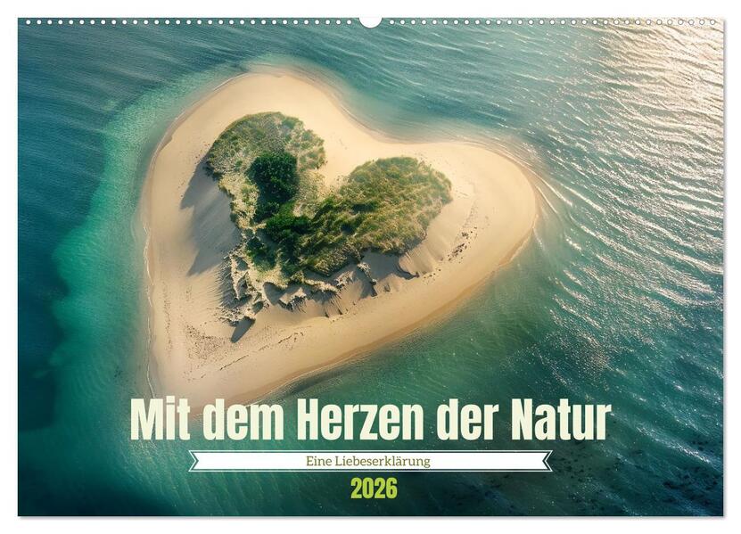 Mit dem Herzen der Natur (Wandkalender 2026 DIN A2 quer) CALVENDO Monatskalender