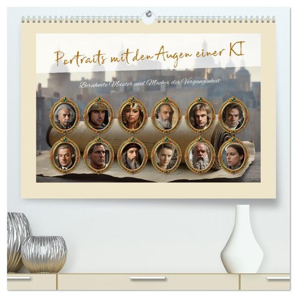 Portraits mit den Augen einer KI (hochwertiger Premium Wandkalender 2026 DIN A2 quer) Kunstdruck in Hochglanz
