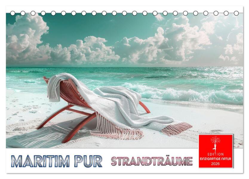 Maritim pur - Strandträume (Tischkalender 2026 DIN A5 quer) CALVENDO Monatskalender
