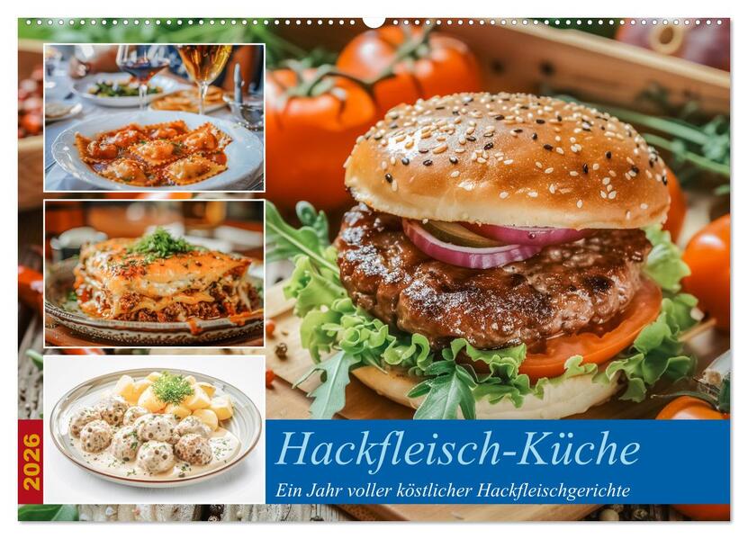 Hackfleisch-Küche (Wandkalender 2026 DIN A2 quer) CALVENDO Monatskalender