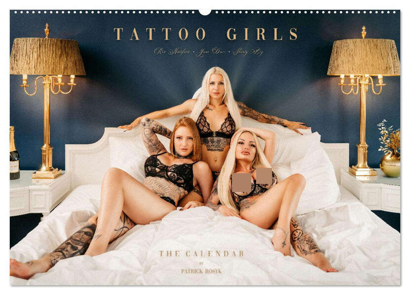 Tattoo Girls - Jane Davi Red.Natified Shorty BIG (Wandkalender 2026 DIN A2 quer) CALVENDO Monatskalender