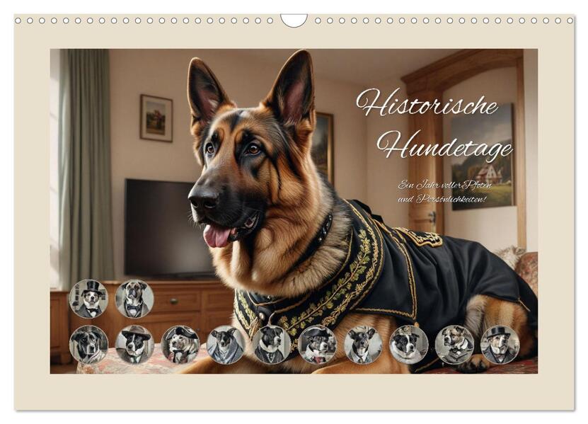 Historische Hundetage (Wandkalender 2026 DIN A3 quer) CALVENDO Monatskalender