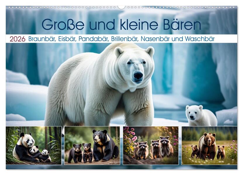 Große und kleine Bären (Wandkalender 2026 DIN A2 quer) CALVENDO Monatskalender