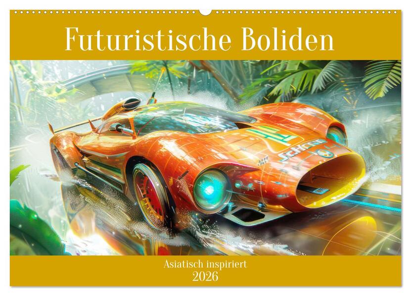 Futuristische Boliden - Asiatisch inspiriert (Wandkalender 2026 DIN A2 quer) CALVENDO Monatskalender