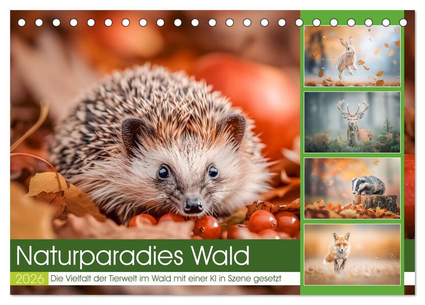 Naturparadies Wald (Tischkalender 2026 DIN A5 quer) CALVENDO Monatskalender
