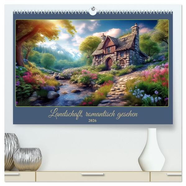 Landschaft romantisch gesehen (hochwertiger Premium Wandkalender 2026 DIN A2 quer) Kunstdruck in Hochglanz