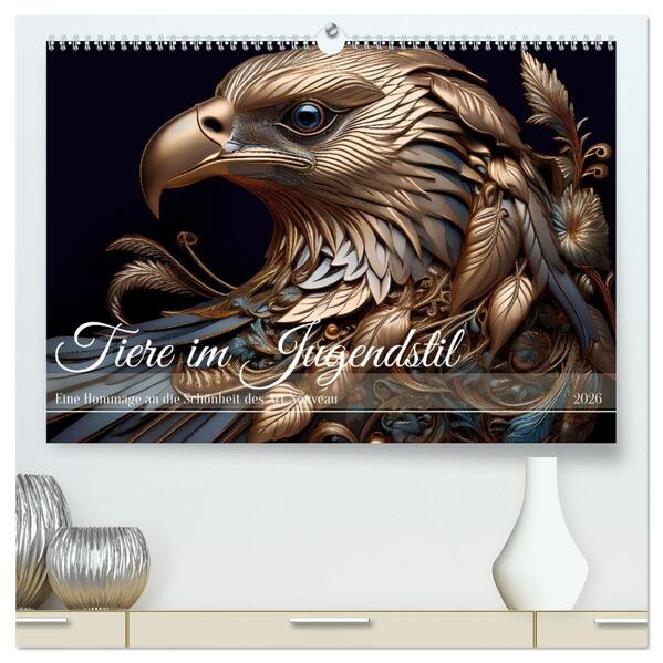 Tiere im Jugendstil - Eine Hommage an die Schönheit des Art Nouveau (hochwertiger Premium Wandkalender 2026 DIN A2 quer) Kunstdruck in Hochglanz