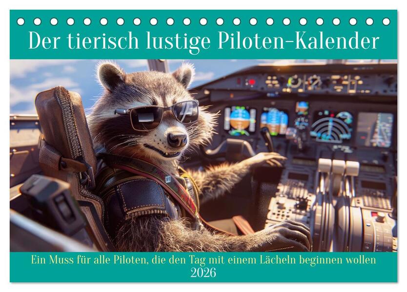 Der tierisch lustige Piloten-Kalender (Tischkalender 2026 DIN A5 quer) CALVENDO Monatskalender
