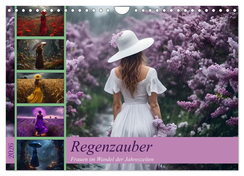 Regenzauber - Frauen im Wandel der Jahreszeiten (Wandkalender 2026 DIN A4 quer) CALVENDO Monatskalender