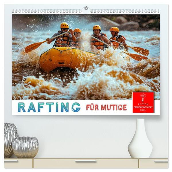 Rafting für Mutige (hochwertiger Premium Wandkalender 2026 DIN A2 quer) Kunstdruck in Hochglanz