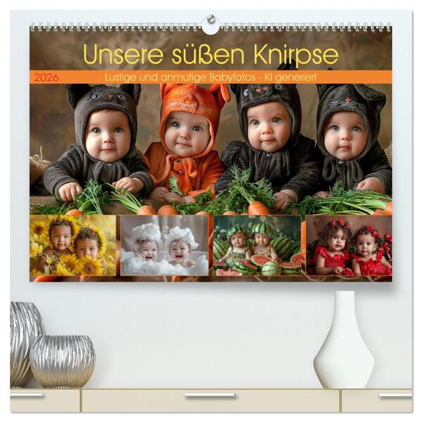 Unsere süßen Knirpse (hochwertiger Premium Wandkalender 2026 DIN A2 quer) Kunstdruck in Hochglanz