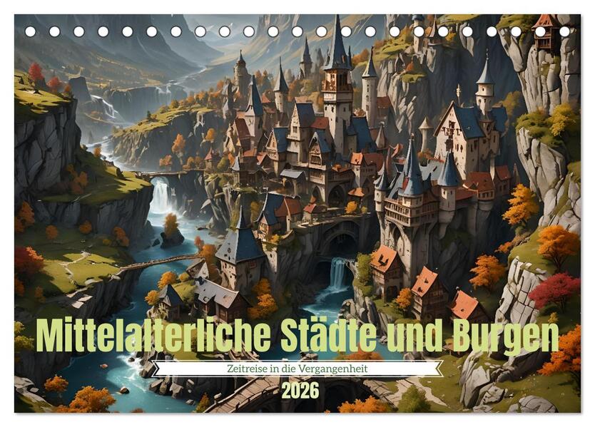 Mittelalterliche Städte und Burgen (Tischkalender 2026 DIN A5 quer) CALVENDO Monatskalender