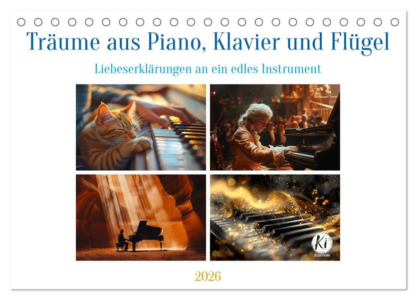 Träume aus Piano Klavier und Flügel (Tischkalender 2026 DIN A5 quer) CALVENDO Monatskalender