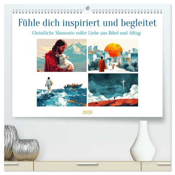 Fühle dich inspiriert und begleitet (hochwertiger Premium Wandkalender 2026 DIN A2 quer) Kunstdruck in Hochglanz