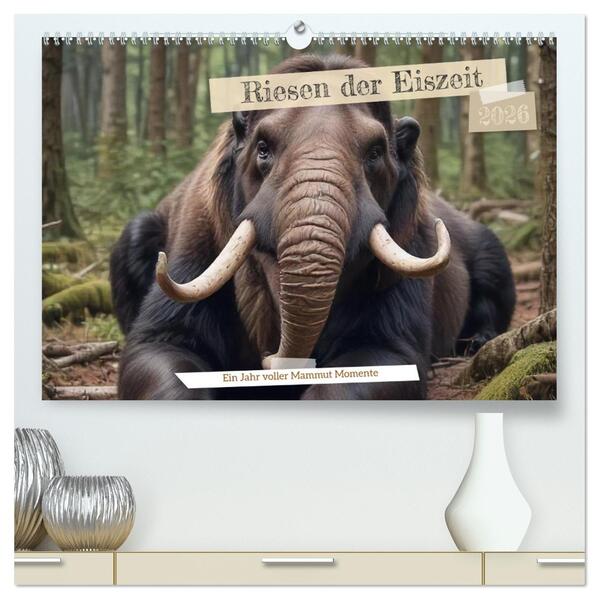 Riesen der Eiszeit - Ein Jahr voller Mammut Momente (hochwertiger Premium Wandkalender 2026 DIN A2 quer) Kunstdruck in Hochglanz