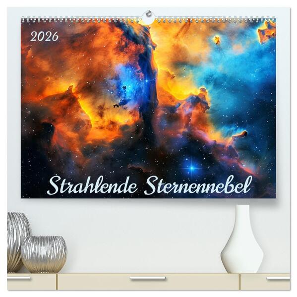 Strahlende Sternennebel (hochwertiger Premium Wandkalender 2026 DIN A2 quer) Kunstdruck in Hochglanz