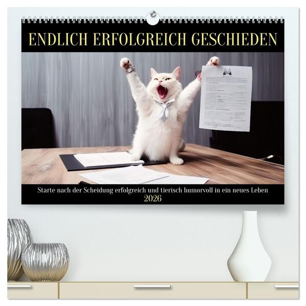 Endlich erfolgreich geschieden (hochwertiger Premium Wandkalender 2026 DIN A2 quer) Kunstdruck in Hochglanz