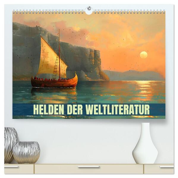 Helden der Weltliteratur (hochwertiger Premium Wandkalender 2026 DIN A2 quer) Kunstdruck in Hochglanz