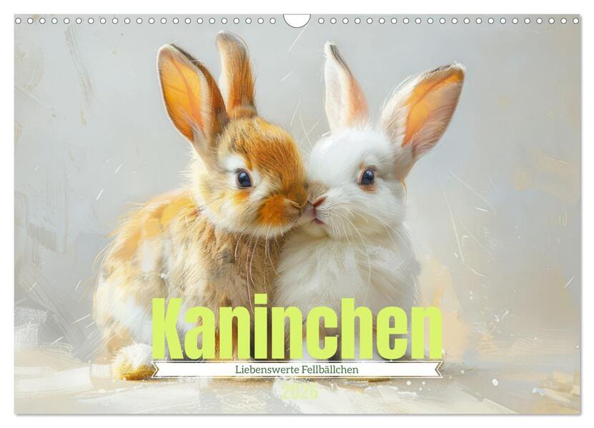 Kaninchen - Liebenswerte Fellbällchen (Wandkalender 2026 DIN A3 quer) CALVENDO Monatskalender