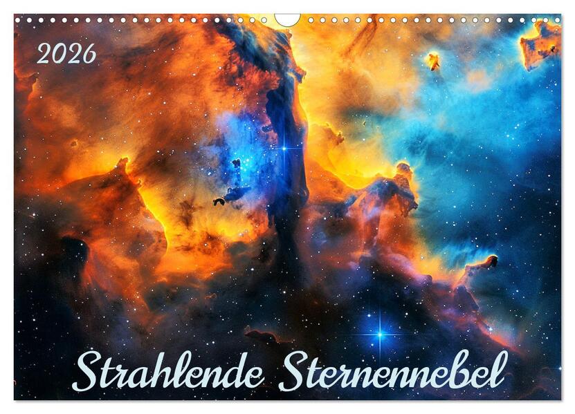 Strahlende Sternennebel (Wandkalender 2026 DIN A3 quer) CALVENDO Monatskalender