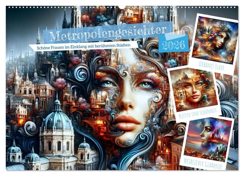 Metropolengesichter (Wandkalender 2026 DIN A2 quer) CALVENDO Monatskalender