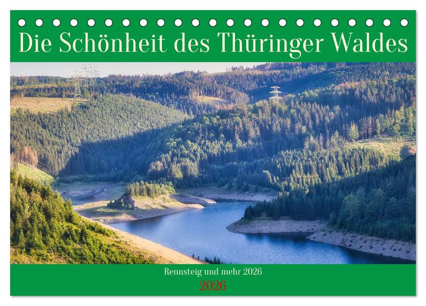 Die Schönheit des Thüringer Waldes (Tischkalender 2026 DIN A5 quer) CALVENDO Monatskalender