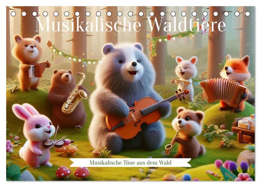 Musikalische Waldtiere (Tischkalender 2026 DIN A5 quer) CALVENDO Monatskalender