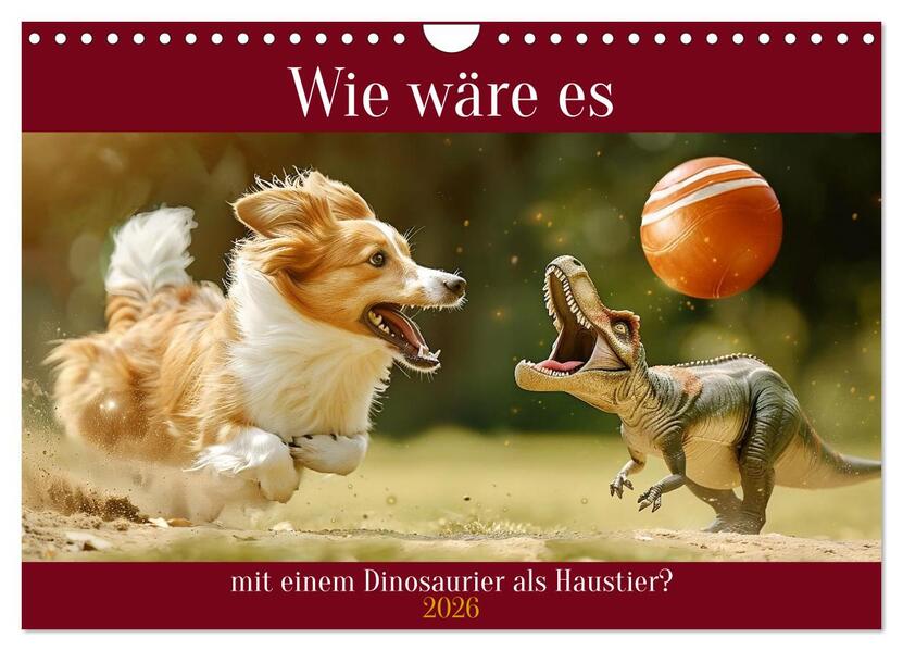 Wie wäre es mit einem Dinosaurier als Haustier? (Wandkalender 2026 DIN A4 quer) CALVENDO Monatskalender