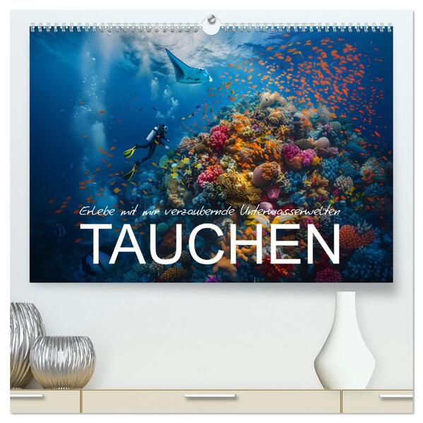Erlebe mit mir verzaubernde Unterwasserwelten Tauchen (hochwertiger Premium Wandkalender 2026 DIN A2 quer) Kunstdruck in Hochglanz