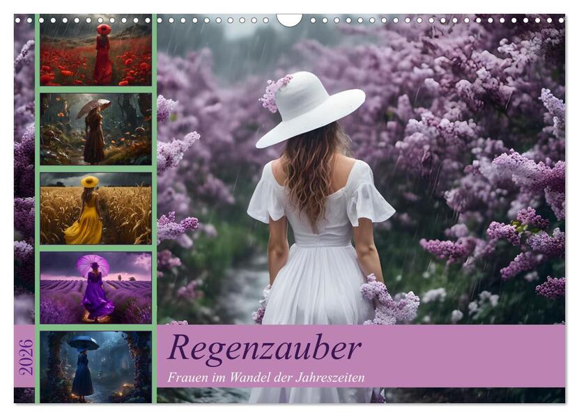 Regenzauber - Frauen im Wandel der Jahreszeiten (Wandkalender 2026 DIN A3 quer) CALVENDO Monatskalender