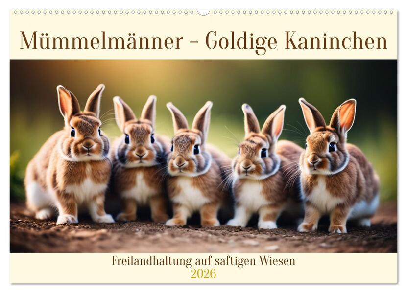 Mümmelmänner - Goldige Kaninchen (Wandkalender 2026 DIN A2 quer) CALVENDO Monatskalender
