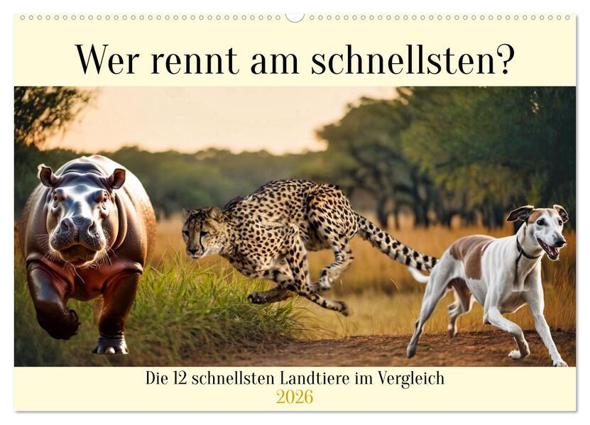 Wer rennt am schnellsten? (Wandkalender 2026 DIN A2 quer) CALVENDO Monatskalender