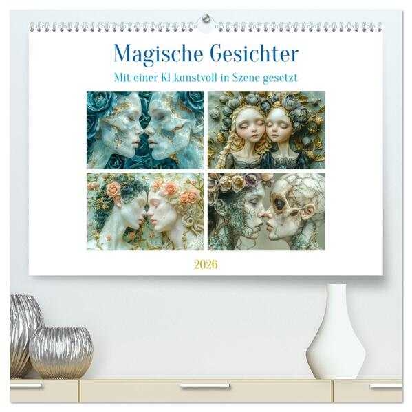 Magische Gesichter (hochwertiger Premium Wandkalender 2026 DIN A2 quer) Kunstdruck in Hochglanz