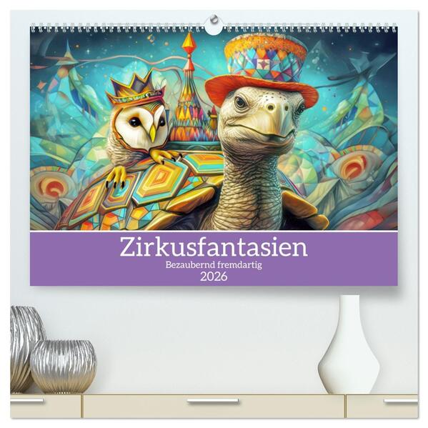 Zirkusfantasien - Bezaubernd fremdartig (hochwertiger Premium Wandkalender 2026 DIN A2 quer) Kunstdruck in Hochglanz