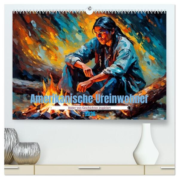 Amerikanische Ureinwohner - Bilder von Geschichten inspiriert (hochwertiger Premium Wandkalender 2026 DIN A2 quer) Kunstdruck in Hochglanz