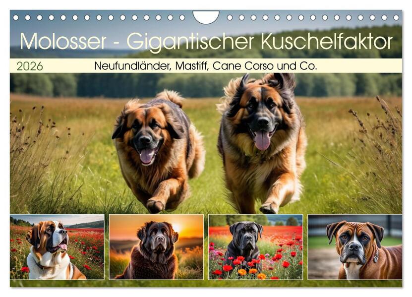 Molosser - Gigantischer Kuschelfaktor (Wandkalender 2026 DIN A4 quer) CALVENDO Monatskalender