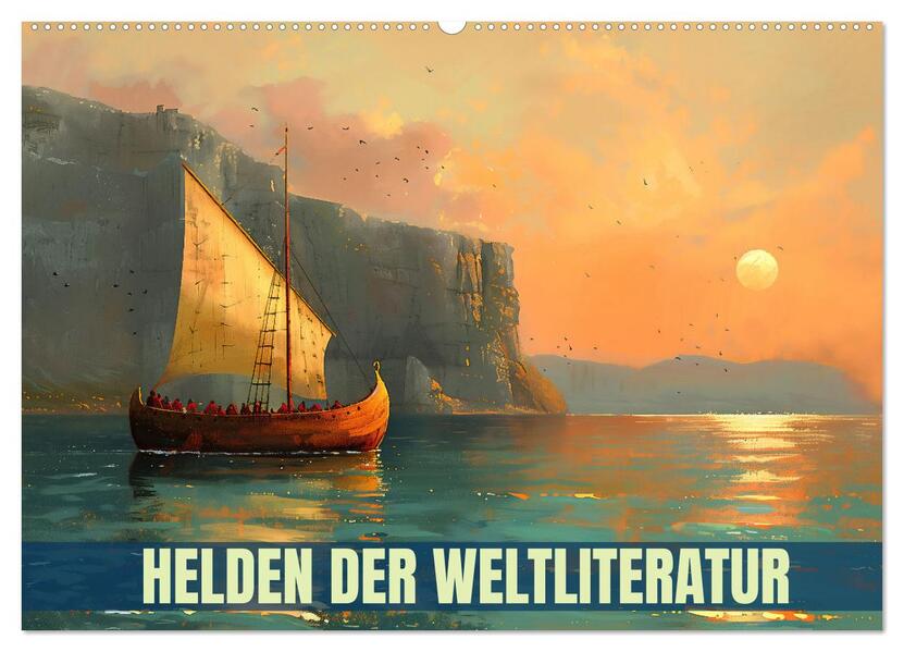 Helden der Weltliteratur (Wandkalender 2026 DIN A2 quer) CALVENDO Monatskalender