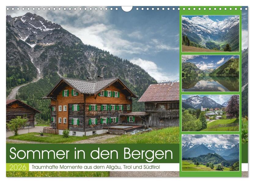 Sommer in den Bergen (Wandkalender 2026 DIN A3 quer) CALVENDO Monatskalender