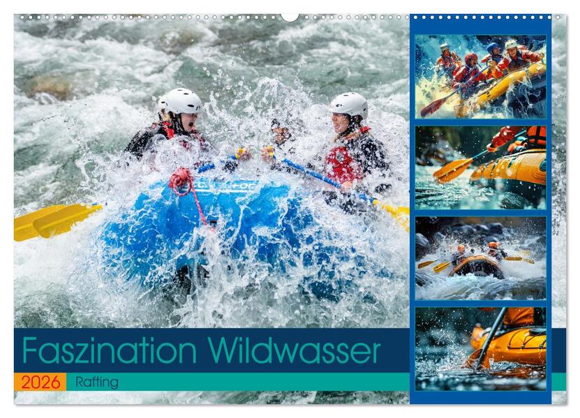 Faszination Wildwasser - Rafting (Wandkalender 2026 DIN A2 quer) CALVENDO Monatskalender