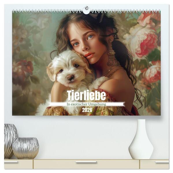 Tierliebe - In exotischer Umgebung (hochwertiger Premium Wandkalender 2026 DIN A2 quer) Kunstdruck in Hochglanz