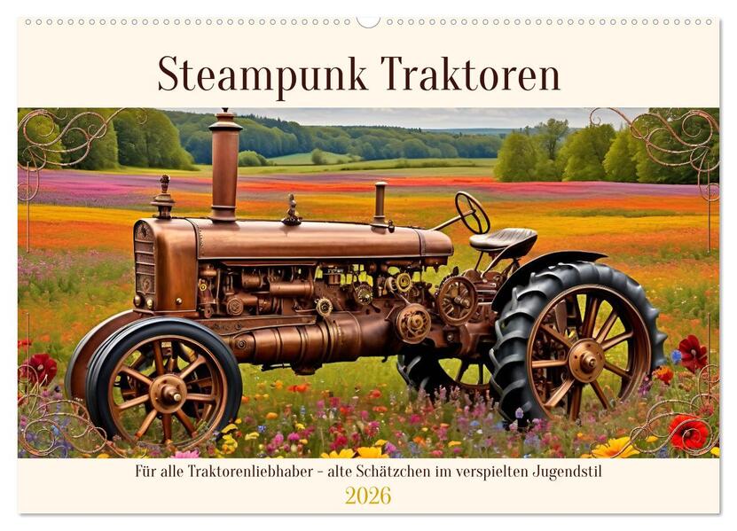Steampunk Traktoren (Wandkalender 2026 DIN A2 quer) CALVENDO Monatskalender