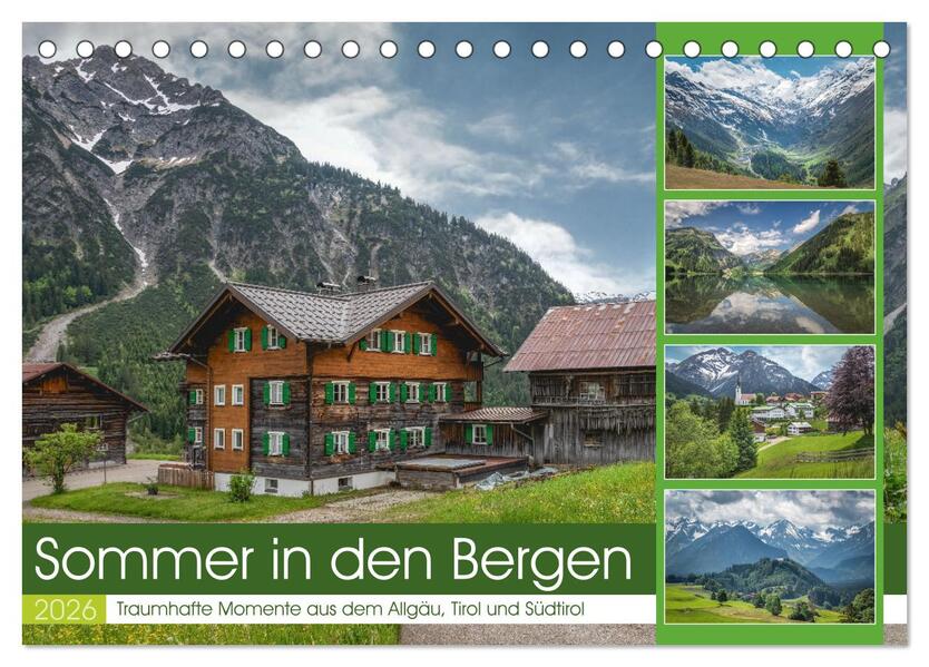 Sommer in den Bergen (Tischkalender 2026 DIN A5 quer) CALVENDO Monatskalender