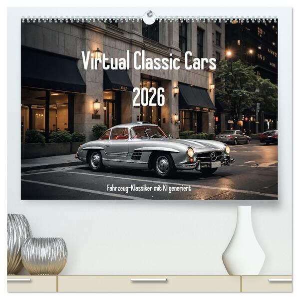Virtual Classic Cars (hochwertiger Premium Wandkalender 2026 DIN A2 quer) Kunstdruck in Hochglanz