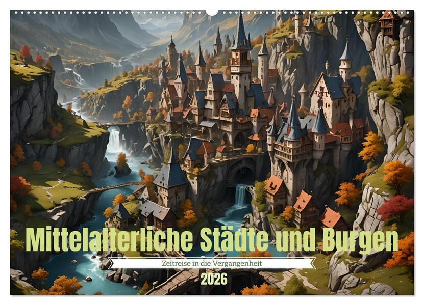 Mittelalterliche Städte und Burgen (Wandkalender 2026 DIN A2 quer) CALVENDO Monatskalender